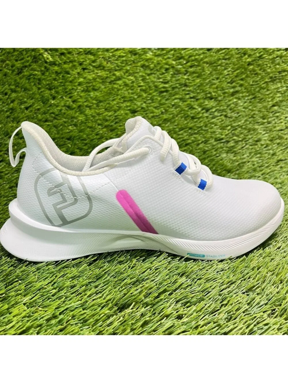 FootJoy Fuel Sport Womens Size 6 White Pink Blue Athletic Spikeless Golf Shoes